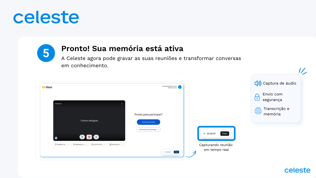 Seu plugin da Celeste AI está ativo